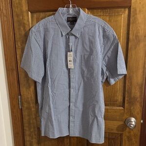 Black Brown 1826 Blue and White Gingham Button Down Shirt